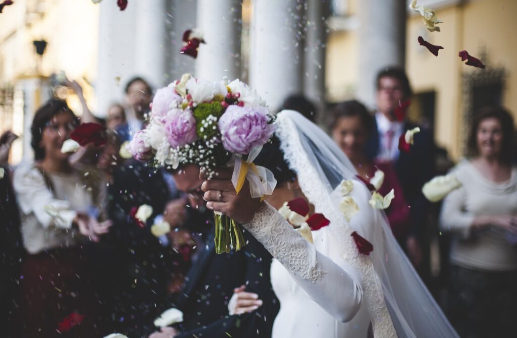 Matrimonio tradizionale italiano Riso e Bouquet